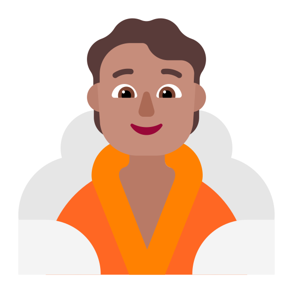 Person In Steamy Room Flat Medium Vector