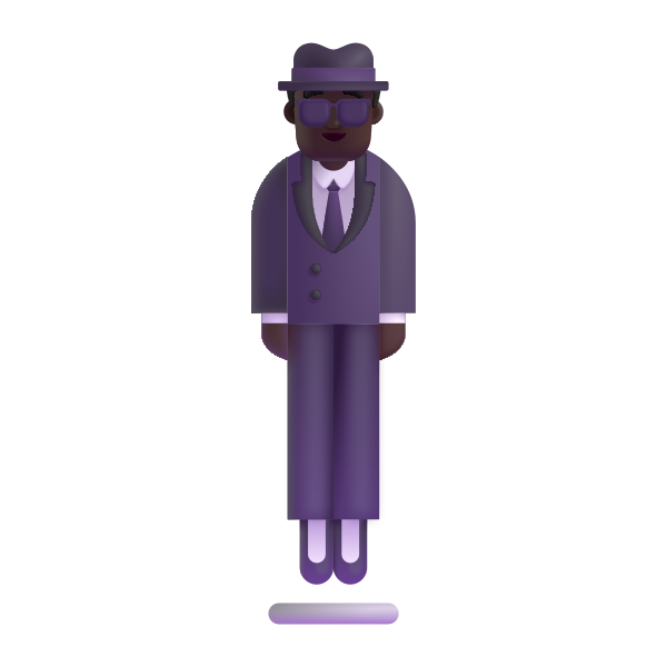 Person In Suit Levitating Color Dark Vector