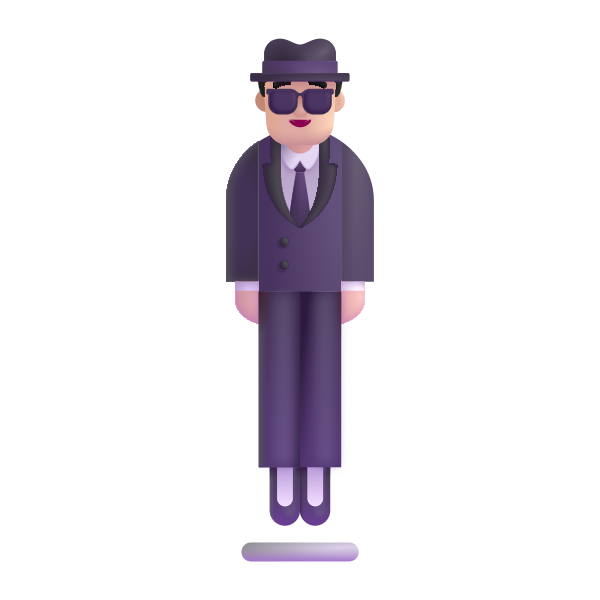 Person In Suit Levitating Color Light