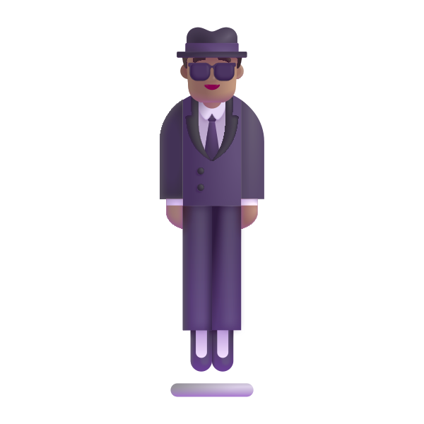 Person In Suit Levitating Color Medium