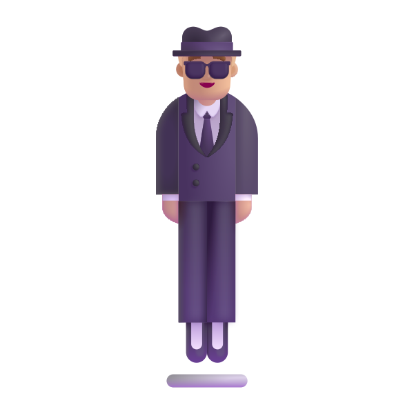Person In Suit Levitating Color Medium Light Vector