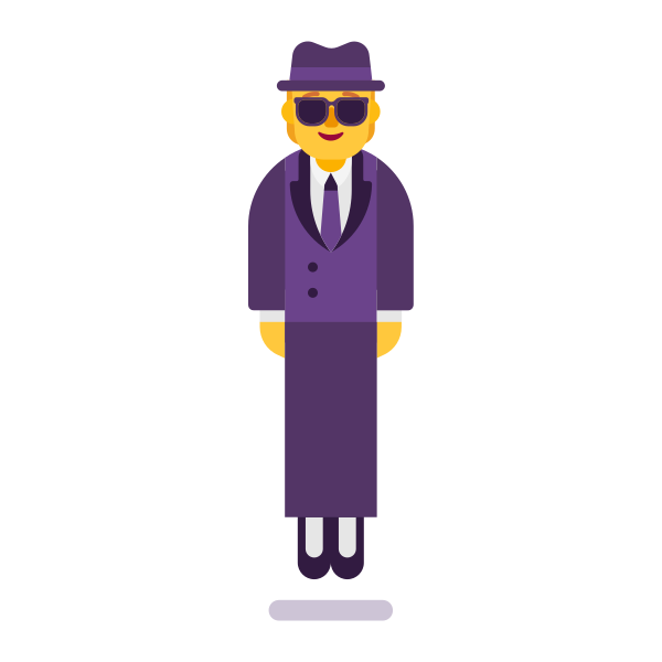 Person In Suit Levitating Flat Default Vector