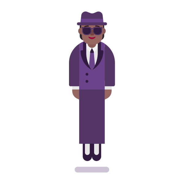 Person In Suit Levitating Flat Medium Dark Vector