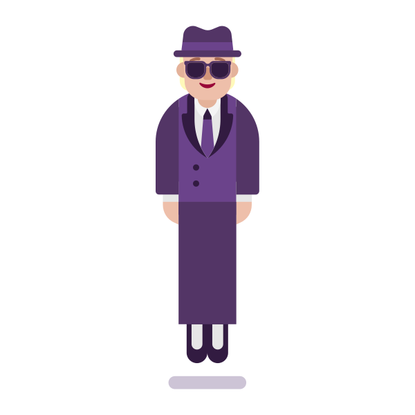 Person In Suit Levitating Flat Medium Light Vector