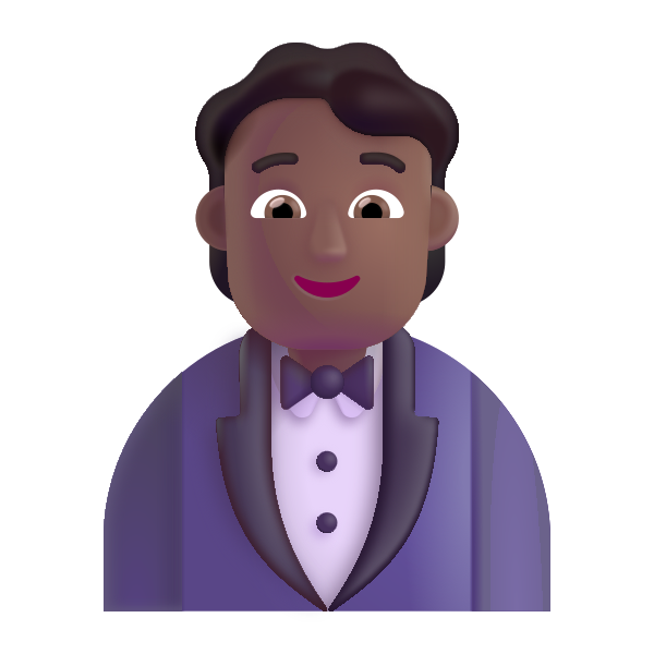 Person In Tuxedo Color Medium Dark Vector