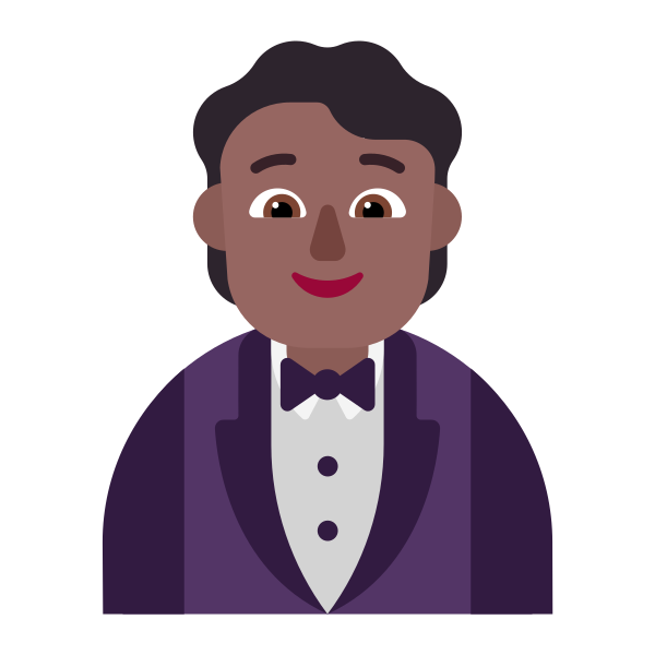 Person In Tuxedo Flat Medium Dark Vector