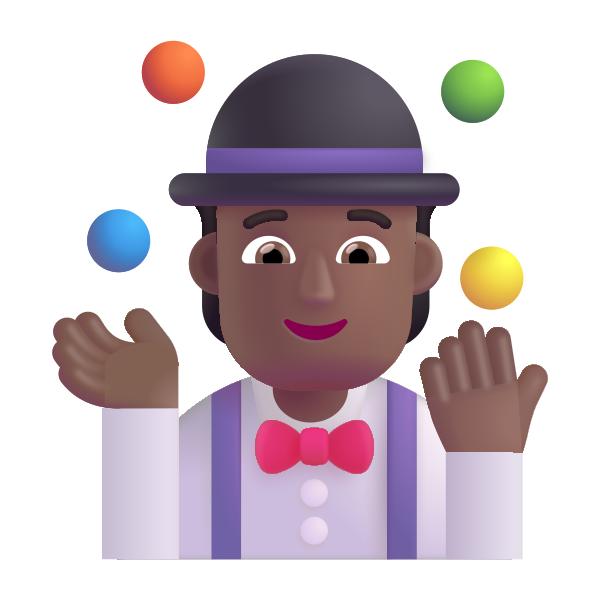 Person Juggling Color Medium Dark Vector