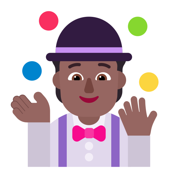 Person Juggling Flat Medium Dark Vector