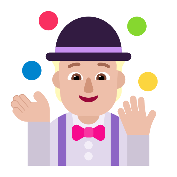 Person Juggling Flat Medium Light Vector