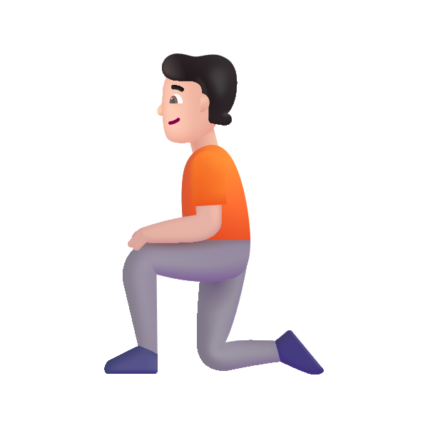 Person Kneeling Color Light Vector