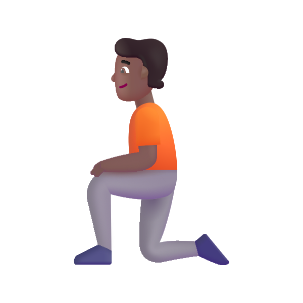 Person Kneeling Color Medium Dark Vector