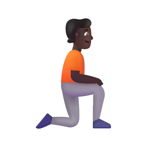Person Kneeling Facing Right Color Dark Vector