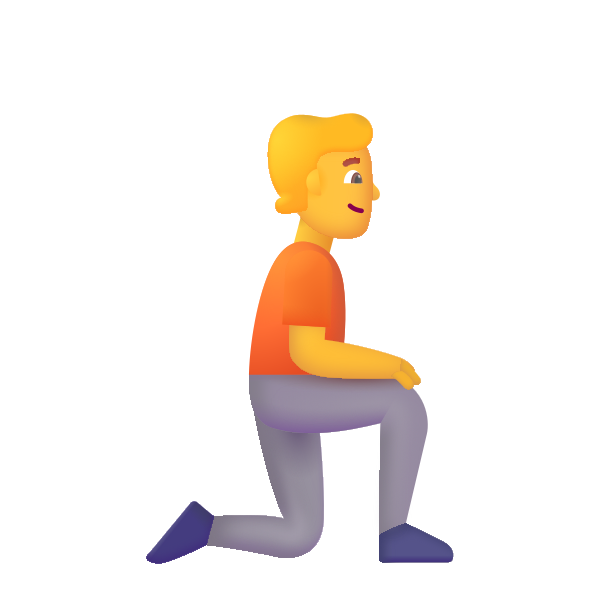 Person Kneeling Facing Right Color Default Vector