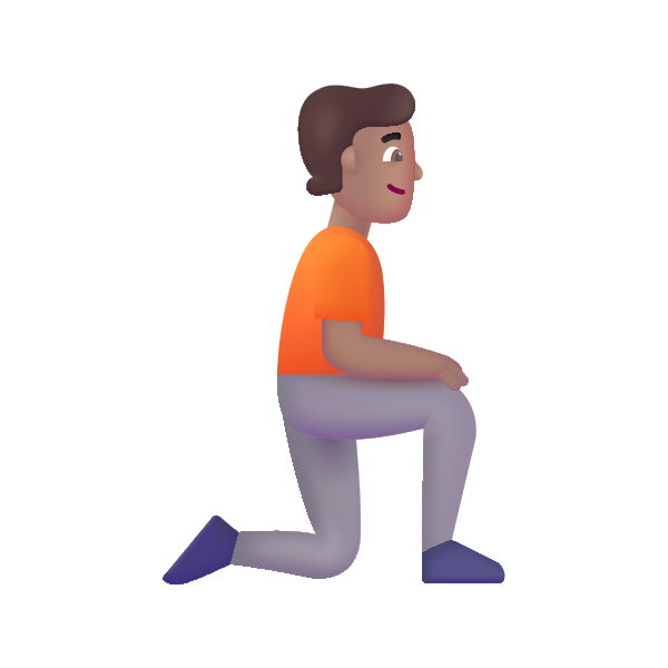 Person Kneeling Facing Right Color Medium