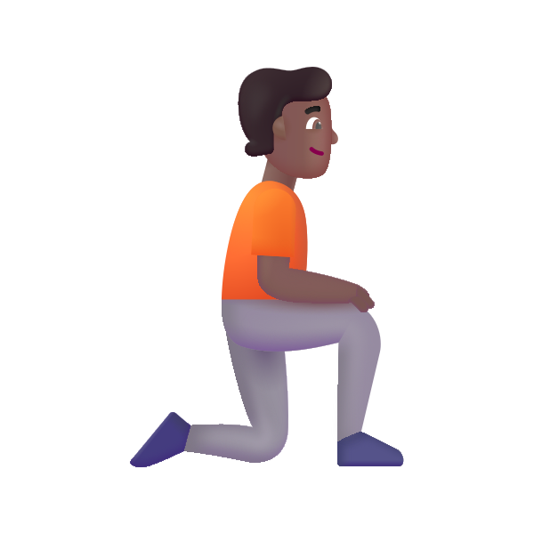 Person Kneeling Facing Right Color Medium Dark