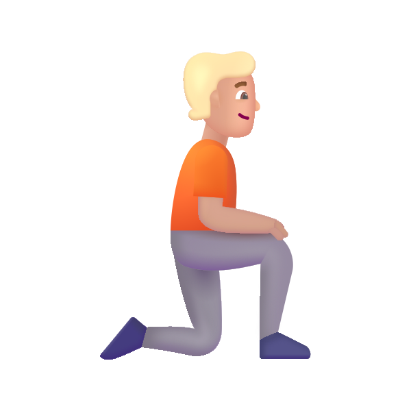 Person Kneeling Facing Right Color Medium Light Vector