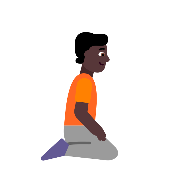Person Kneeling Facing Right Flat Dark Vector