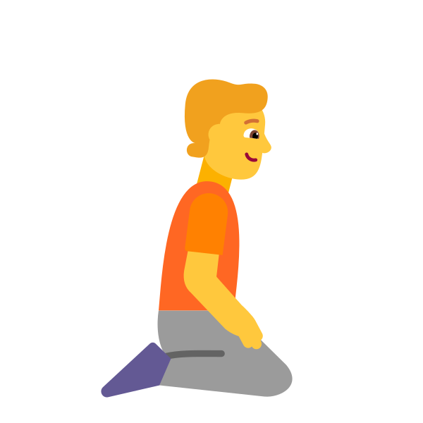 Person Kneeling Facing Right Flat Default