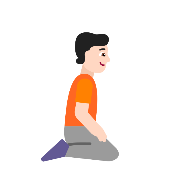 Person Kneeling Facing Right Flat Light Vector