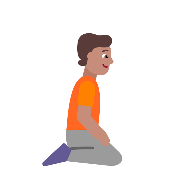 Person Kneeling Facing Right Flat Medium