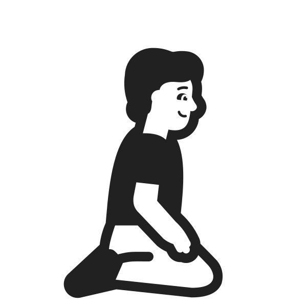 Person Kneeling Facing Right High Contrast Default Vector
