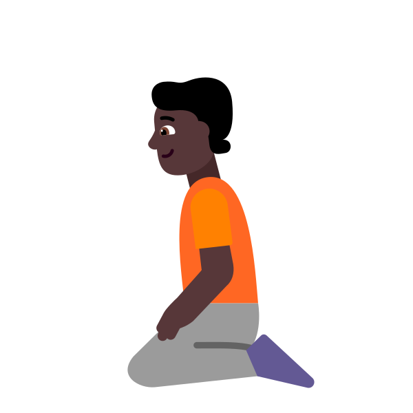 Person Kneeling Flat Dark Vector