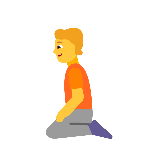 Person Kneeling Flat Default Vector