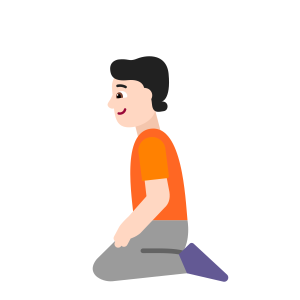 Person Kneeling Flat Light Vector