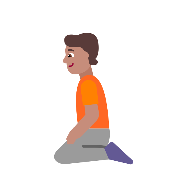 Person Kneeling Flat Medium