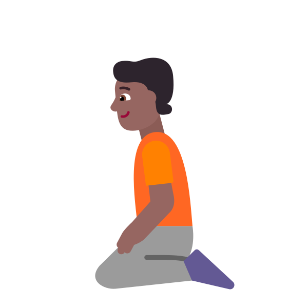 Person Kneeling Flat Medium Dark
