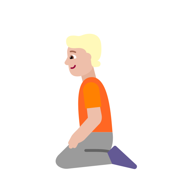 Person Kneeling Flat Medium Light Vector
