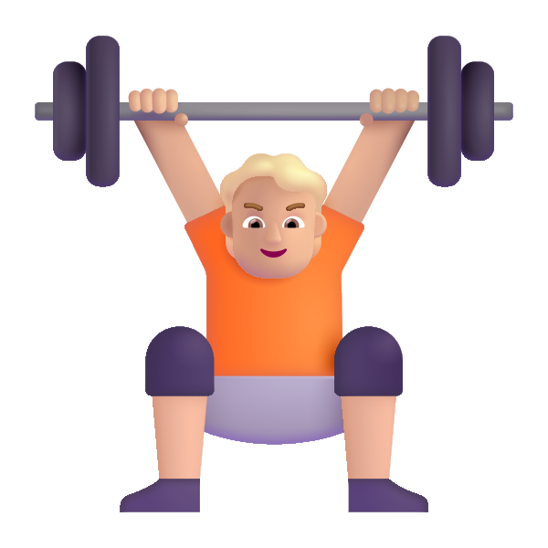 Person Lifting Weights Color Medium Light Vector