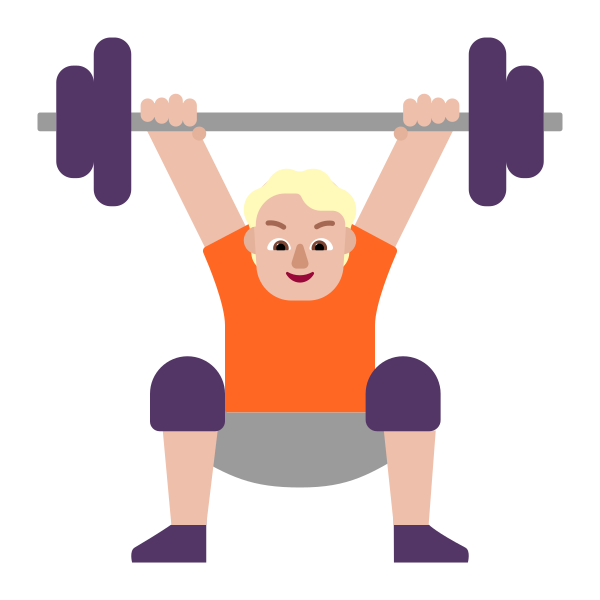 Person Lifting Weights Flat Medium Light Vector