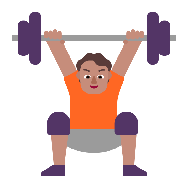 Person Lifting Weights Flat Medium Vector