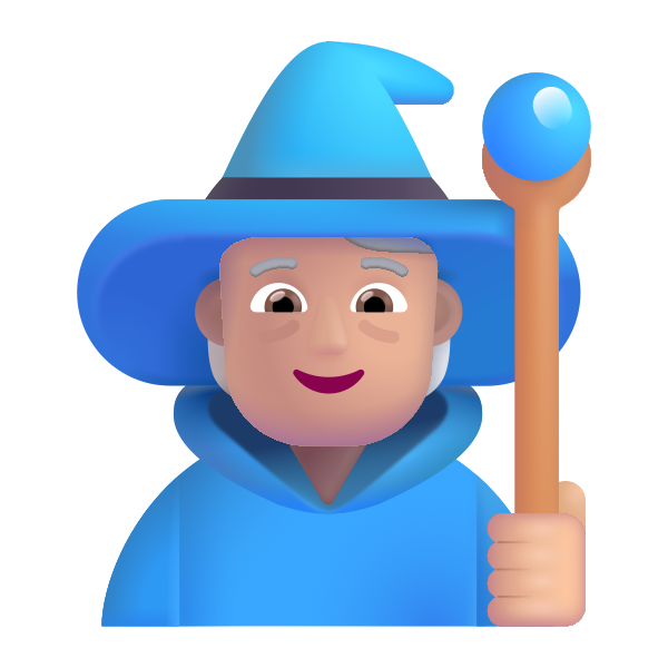 Person Mage Color Medium Light Vector