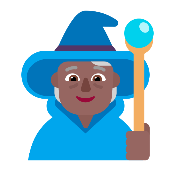 Person Mage Flat Medium Dark Vector