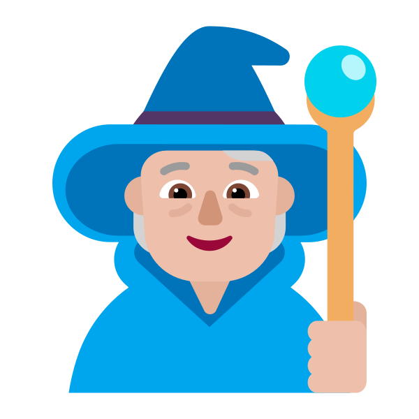 Person Mage Flat Medium Light Vector