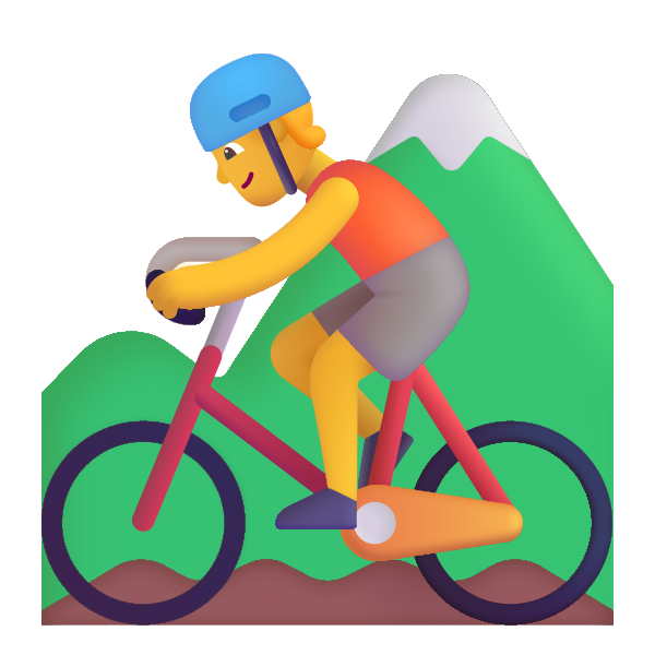 Person Mountain Biking Color Default