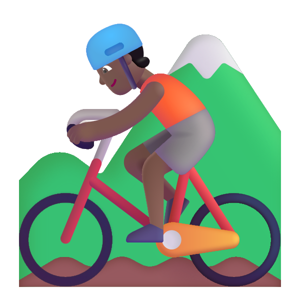 Person Mountain Biking Color Medium Dark Vector