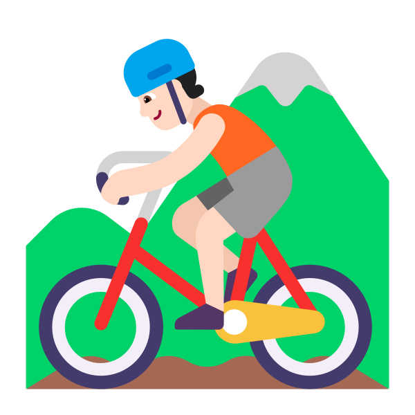 Person Mountain Biking Flat Light Vector
