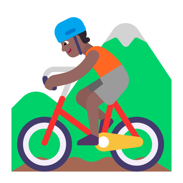 Person Mountain Biking Flat Medium Dark