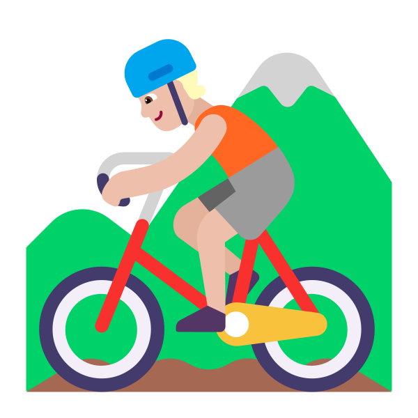Person Mountain Biking Flat Medium Light Vector