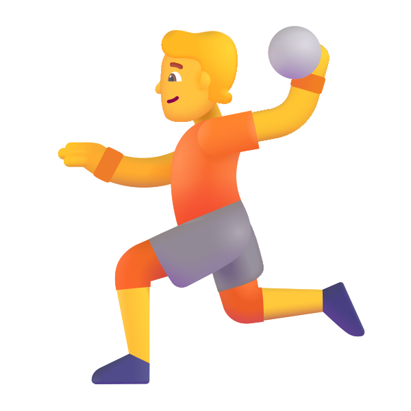 Person Playing Handball Color Default Vector