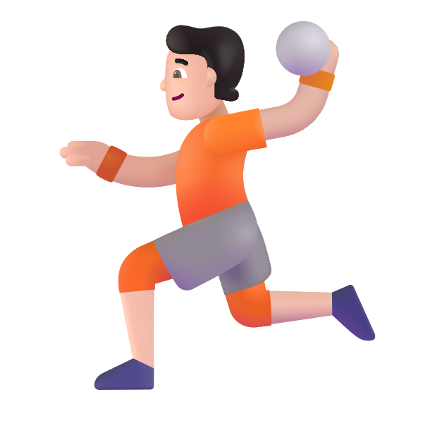 Person Playing Handball Color Light Vector