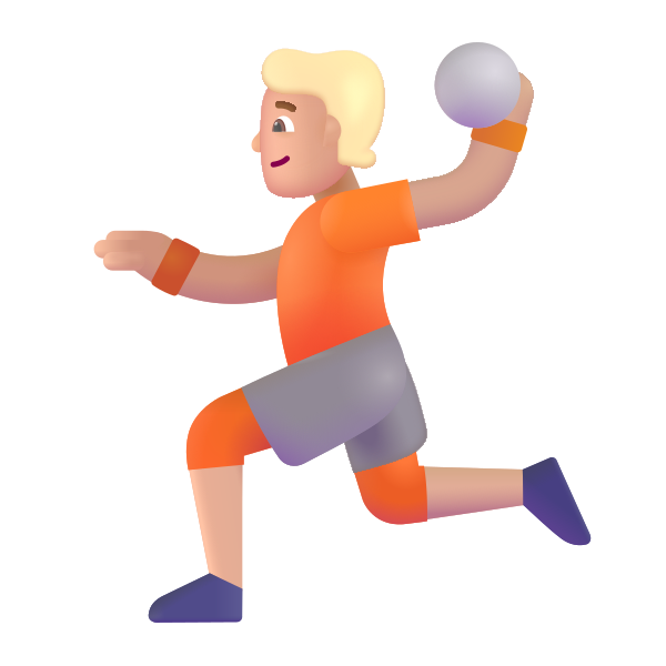 Person Playing Handball Color Medium Light Vector