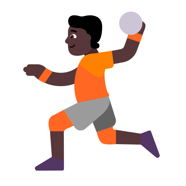 Person Playing Handball Flat Dark Vector