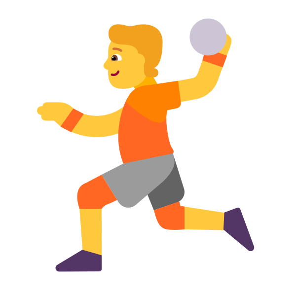Person Playing Handball Flat Default Vector