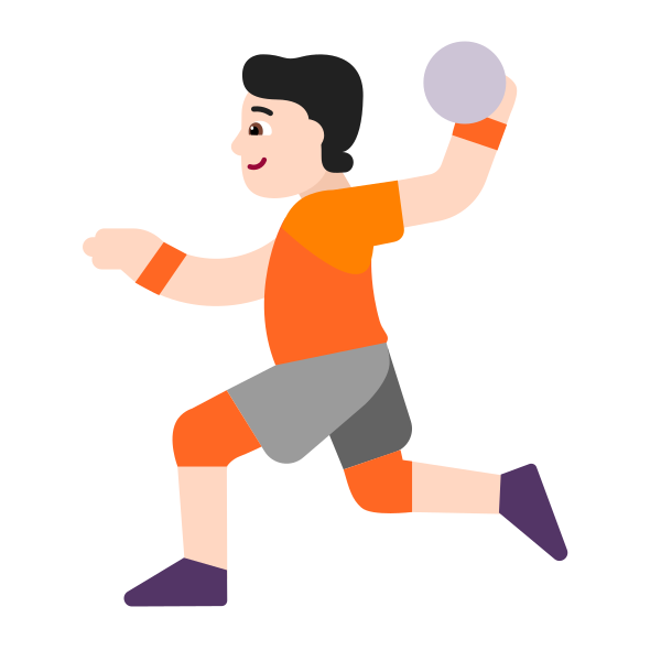 Person Playing Handball Flat Light Vector