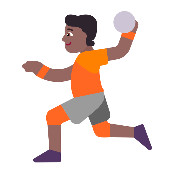 Person Playing Handball Flat Medium Dark
