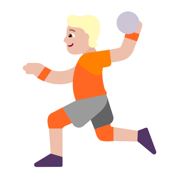 Person Playing Handball Flat Medium Light Vector